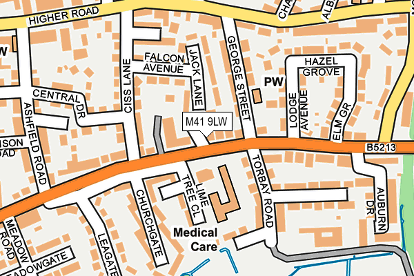 M41 9LW map - OS OpenMap – Local (Ordnance Survey)