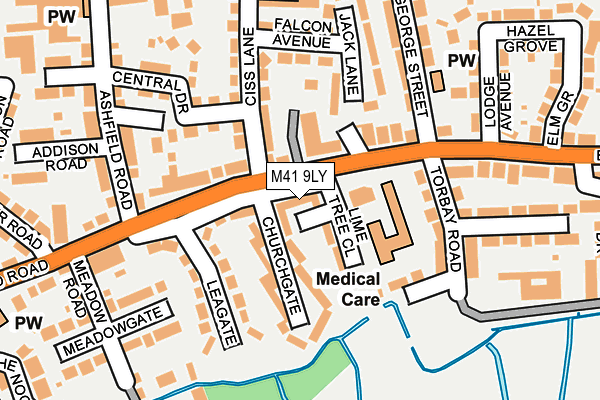 M41 9LY map - OS OpenMap – Local (Ordnance Survey)