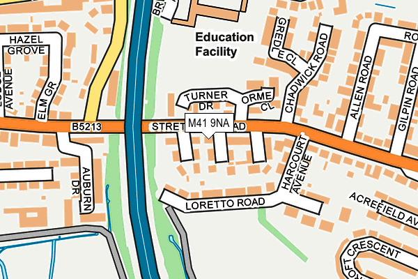 M41 9NA map - OS OpenMap – Local (Ordnance Survey)