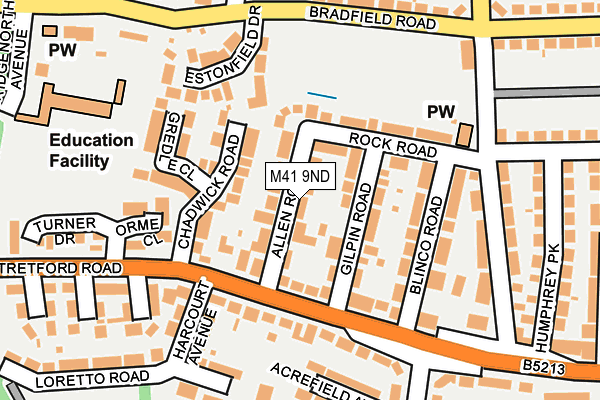 M41 9ND map - OS OpenMap – Local (Ordnance Survey)