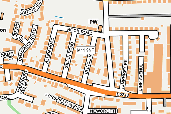 M41 9NF map - OS OpenMap – Local (Ordnance Survey)