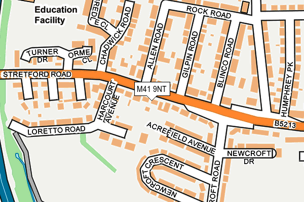 M41 9NT map - OS OpenMap – Local (Ordnance Survey)