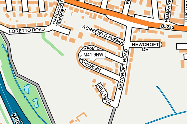 M41 9NW map - OS OpenMap – Local (Ordnance Survey)