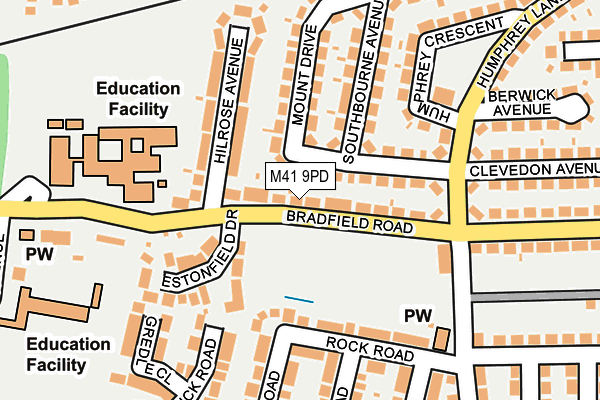 M41 9PD map - OS OpenMap – Local (Ordnance Survey)