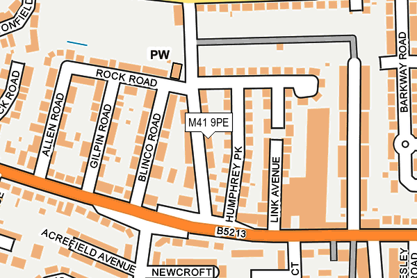 M41 9PE map - OS OpenMap – Local (Ordnance Survey)