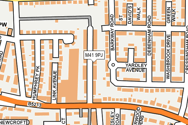 M41 9PJ map - OS OpenMap – Local (Ordnance Survey)