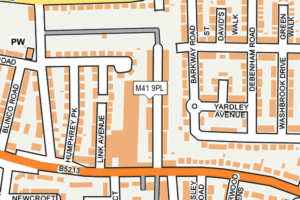 M41 9PL map - OS OpenMap – Local (Ordnance Survey)