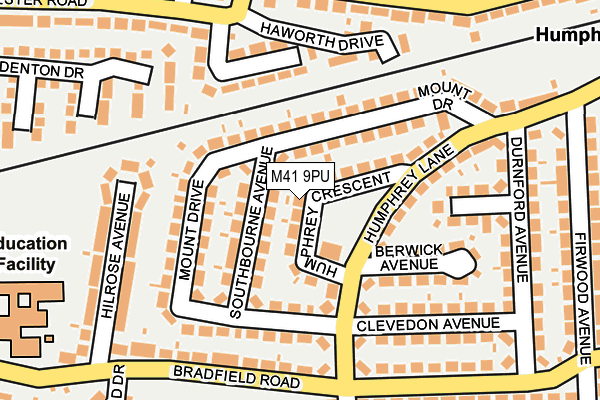 M41 9PU map - OS OpenMap – Local (Ordnance Survey)