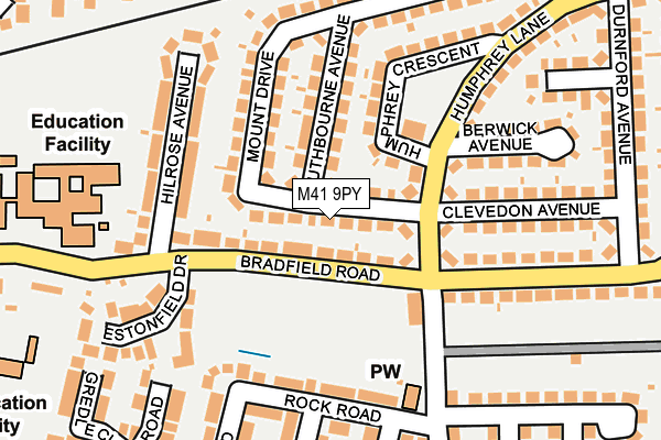 M41 9PY map - OS OpenMap – Local (Ordnance Survey)