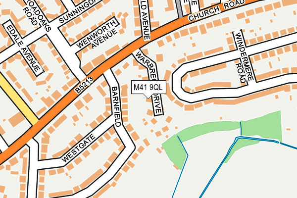 M41 9QL map - OS OpenMap – Local (Ordnance Survey)