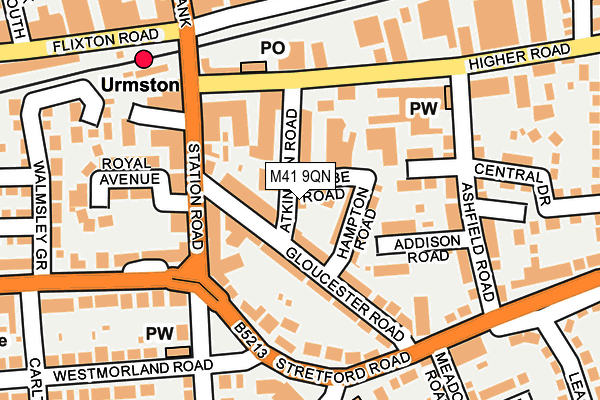 M41 9QN map - OS OpenMap – Local (Ordnance Survey)