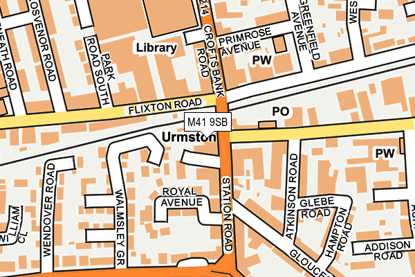 M41 9SB map - OS OpenMap – Local (Ordnance Survey)
