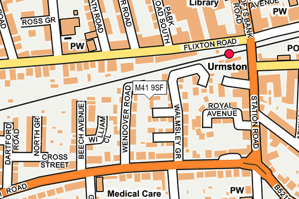 M41 9SF map - OS OpenMap – Local (Ordnance Survey)