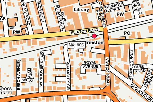 M41 9SG map - OS OpenMap – Local (Ordnance Survey)