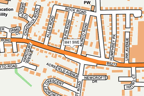 M41 9WE map - OS OpenMap – Local (Ordnance Survey)