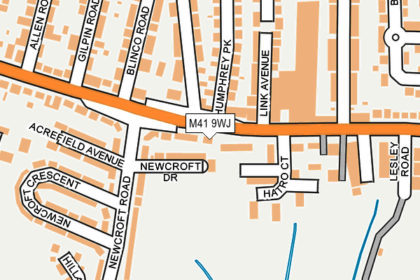 M41 9WJ map - OS OpenMap – Local (Ordnance Survey)