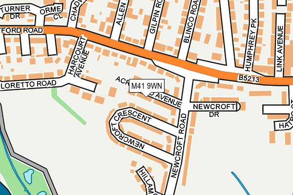 M41 9WN map - OS OpenMap – Local (Ordnance Survey)