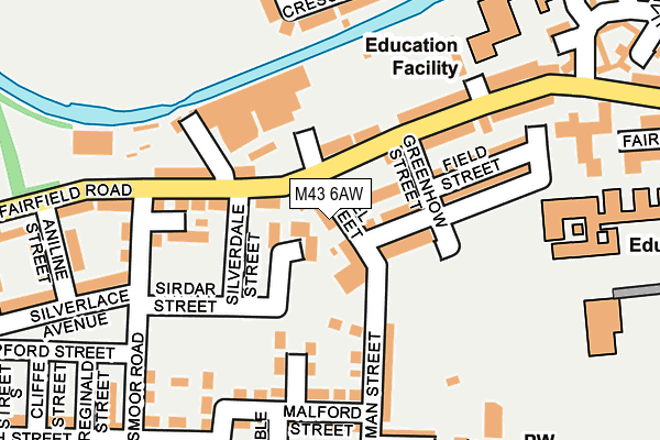 M43 6AW map - OS OpenMap – Local (Ordnance Survey)