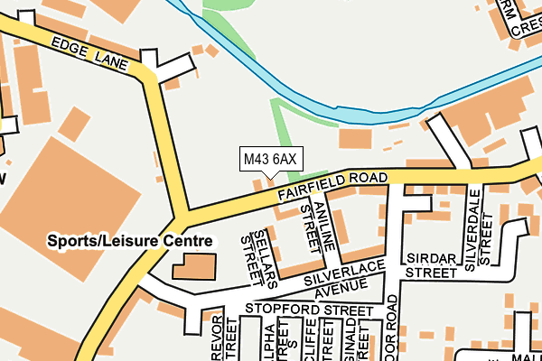 M43 6AX map - OS OpenMap – Local (Ordnance Survey)