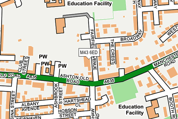 M43 6ED map - OS OpenMap – Local (Ordnance Survey)