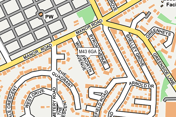 M43 6GA map - OS OpenMap – Local (Ordnance Survey)