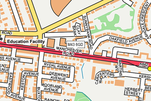 M43 6GD map - OS OpenMap – Local (Ordnance Survey)