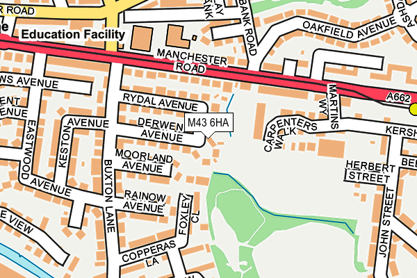 M43 6HA map - OS OpenMap – Local (Ordnance Survey)