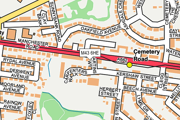 M43 6HE map - OS OpenMap – Local (Ordnance Survey)