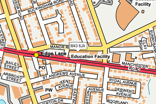 M43 6JA map - OS OpenMap – Local (Ordnance Survey)