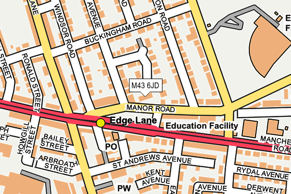M43 6JD map - OS OpenMap – Local (Ordnance Survey)