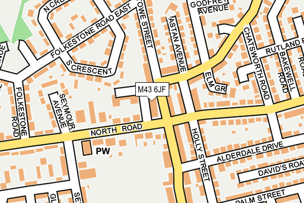 M43 6JF map - OS OpenMap – Local (Ordnance Survey)
