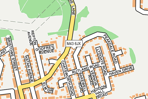 M43 6JX map - OS OpenMap – Local (Ordnance Survey)