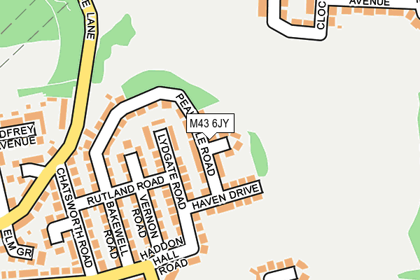 M43 6JY map - OS OpenMap – Local (Ordnance Survey)