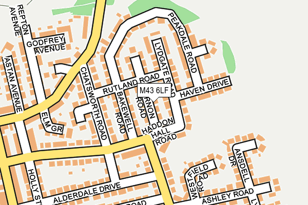 M43 6LF map - OS OpenMap – Local (Ordnance Survey)