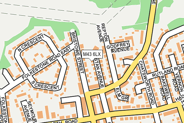 M43 6LX map - OS OpenMap – Local (Ordnance Survey)