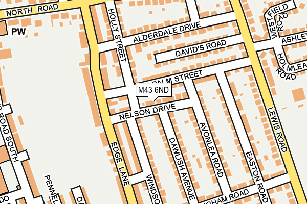 M43 6ND map - OS OpenMap – Local (Ordnance Survey)