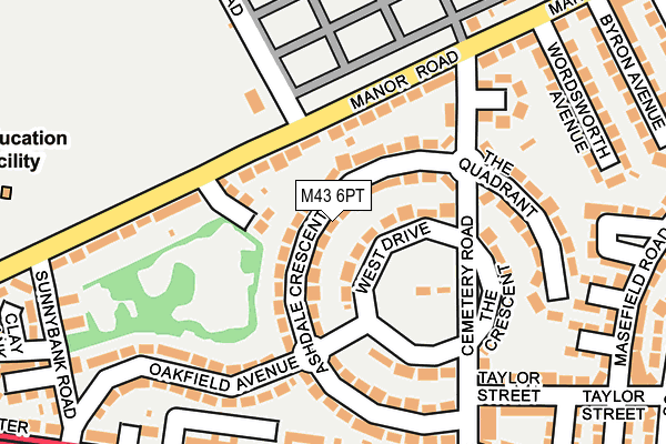 M43 6PT map - OS OpenMap – Local (Ordnance Survey)