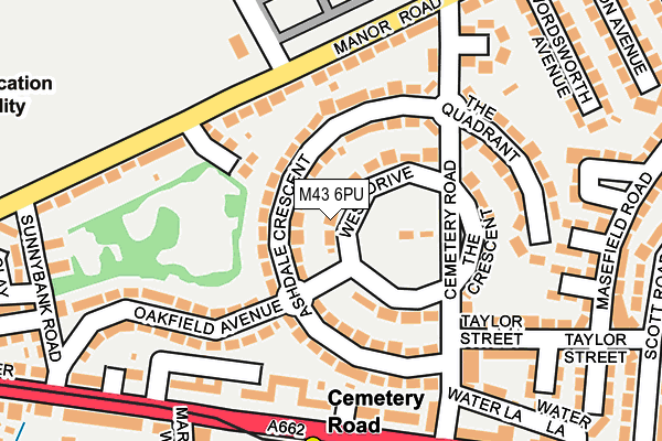M43 6PU map - OS OpenMap – Local (Ordnance Survey)