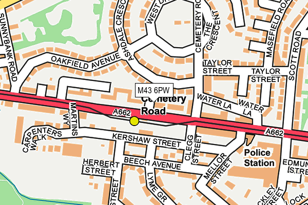 M43 6PW map - OS OpenMap – Local (Ordnance Survey)