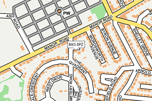 M43 6PZ map - OS OpenMap – Local (Ordnance Survey)
