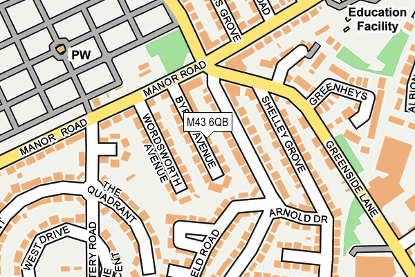 M43 6QB map - OS OpenMap – Local (Ordnance Survey)