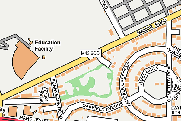 M43 6QD map - OS OpenMap – Local (Ordnance Survey)