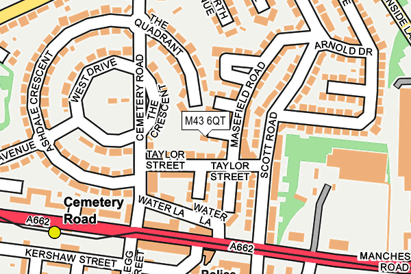 M43 6QT map - OS OpenMap – Local (Ordnance Survey)