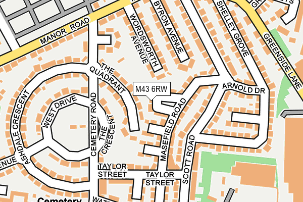 M43 6RW map - OS OpenMap – Local (Ordnance Survey)