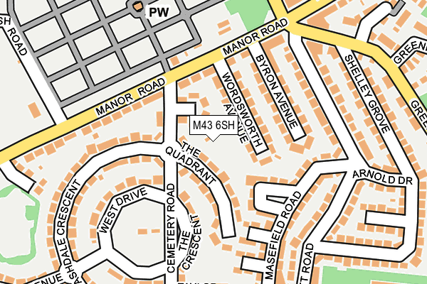 M43 6SH map - OS OpenMap – Local (Ordnance Survey)