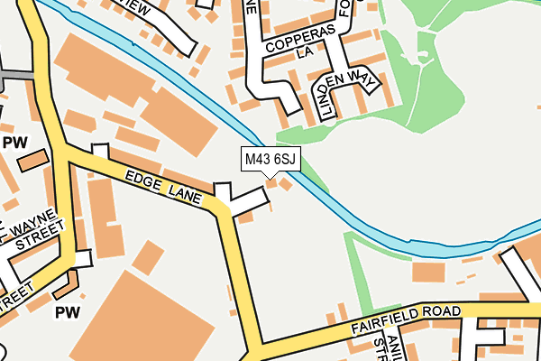 M43 6SJ map - OS OpenMap – Local (Ordnance Survey)