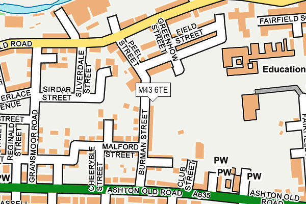 M43 6TE map - OS OpenMap – Local (Ordnance Survey)