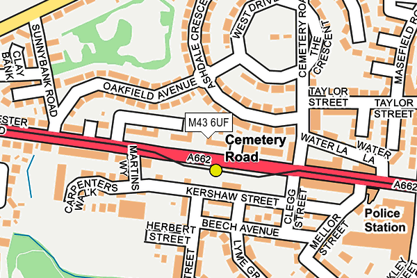 M43 6UF map - OS OpenMap – Local (Ordnance Survey)