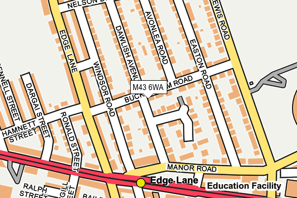 M43 6WA map - OS OpenMap – Local (Ordnance Survey)