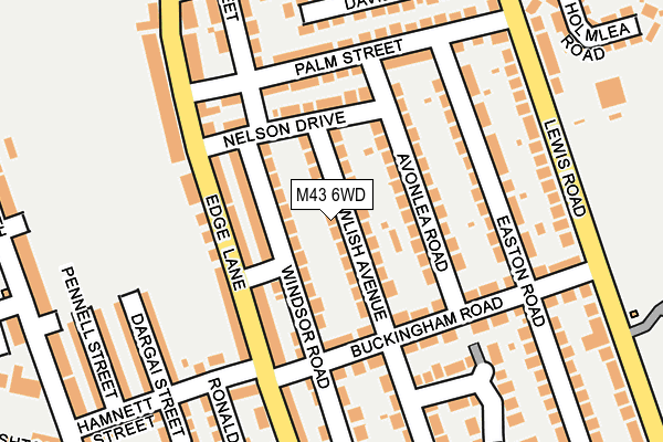 M43 6WD map - OS OpenMap – Local (Ordnance Survey)